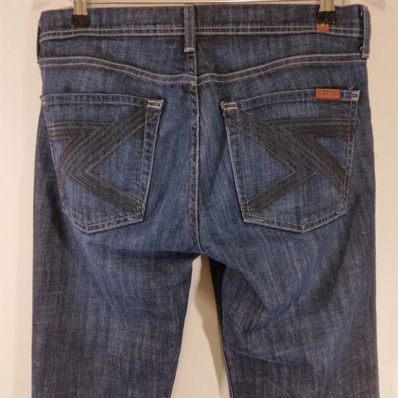 7 For All Mankind Dark Wash Bootcut Jeans Sz 31 - Picture 5 of 8